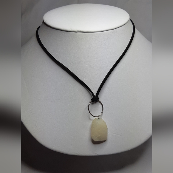White Quartz Sterling Wire Wrap Necklace - Picture 1 of 7